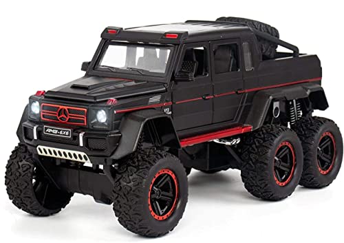 Image of Invite Enterprise 6 Wheel Drive Metal Car Pull Back with Open Doors, Engine Cover, Tail with Front and Rear Light & Music Great Gift for Boys and Girls Above-Multicolor(Mrcedes G63)