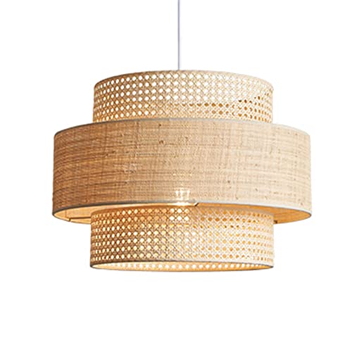 Plafonnier en rotin de bambou style japonais pour intérieur zen