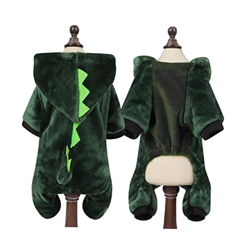 Roupas quentes para animais de estimação, roupa de dinossauro para cães pequenos, cosplay