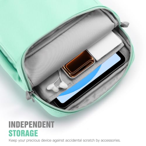Image of TiMOVO 9-11 inch Tablet Sleeve Bag Carrying Case with Strap, Mint Green | Fits iPad A16 11 inch, Pad Air 11 /5th & 4th 10.9 inch, 10th Gen /10.2 inch, Galaxy Tab A11 Plus, Multi-Pocket, Handle, Padded Protection