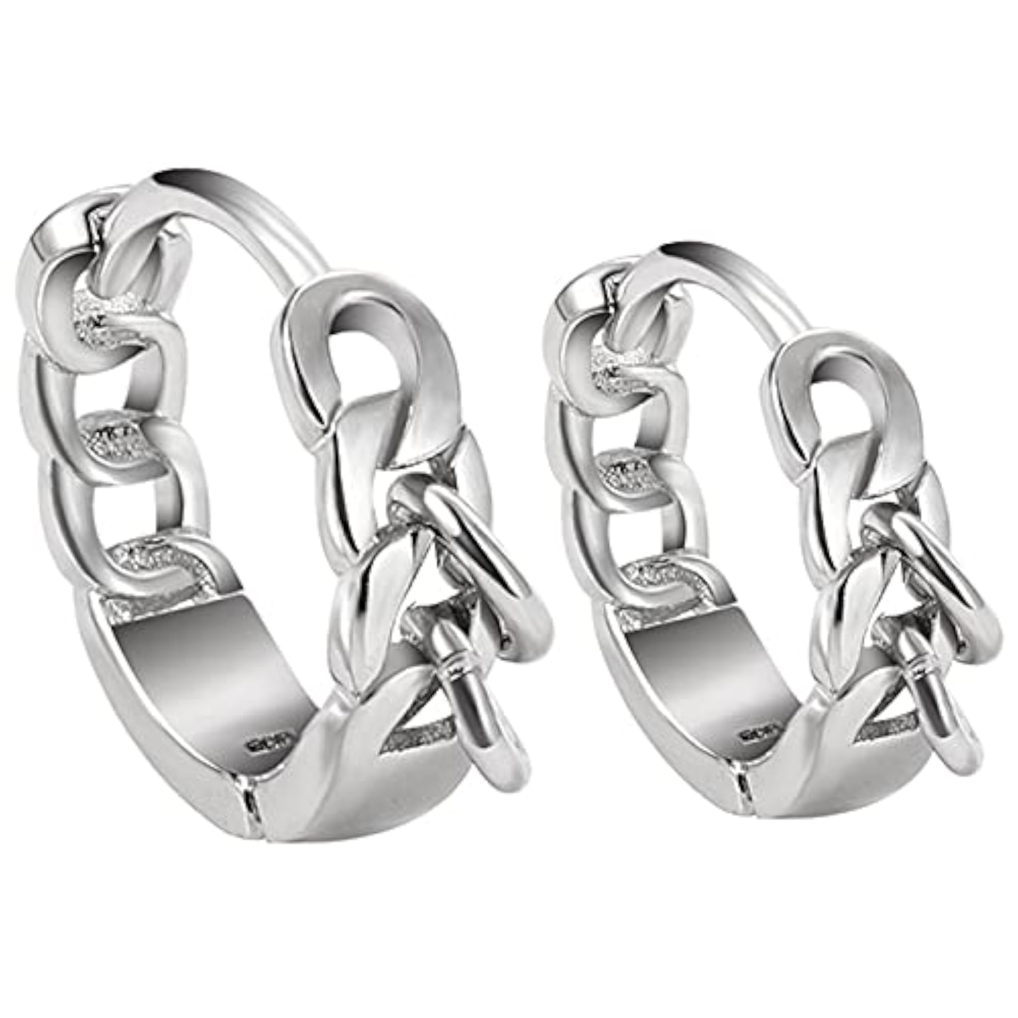 Men's Smooth Mini Dainty Personalized Hoop Earrings, 2PCS