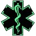 EmbTao Glow In Dark ACU EMS EMT Medic Paramedic Star of Life Morale Tactical Embroidered Applique Iron On / Sew On Patch - Black & White