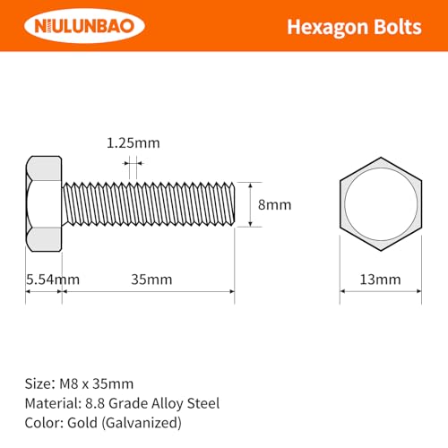Tornillos hexagonales M8-1,25 para reparar estructuras metálicas sin deformación 2