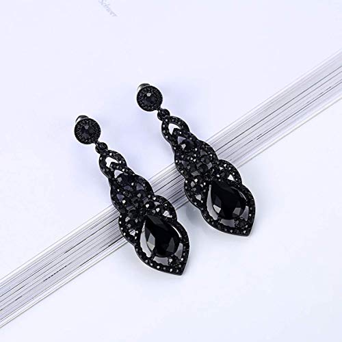 mecresh Women's Alloy Teardrop Crystal Chandelier Dangle Earrings4