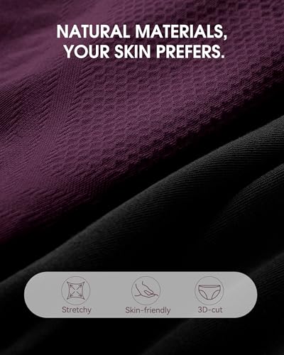 BAMBOO COOL Women's Underwear High Waisted Brief Ladies Seamless Panties Moisture Wicking Stretchy Full Coverage