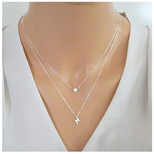 Olbye Layering Thunder Necklace Choker Silver Dot Necklace Jewelry Personalize Necklace Jewelry for Women and Girls