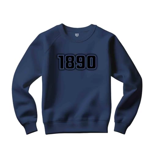 Sweatshirt 1890 pull col rond bleu marine mode vintage