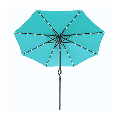 Offset Patio Umbrella With Solar Lights Outside Shade Cantilever Patio Umbrella Windproof Deck Umbrella With Lights Bistro Backyard Deck Balcony Patio Umbrella With Led Lights For Patio Market Outdoor #TOP1