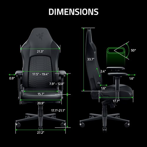 Iskur V2 NewGen - Sedia ergonomica da gaming con comfort traspirante Pelle EPU di 2a gen con tecnologia CoolTouch - supporto lombare HyperFlex - delle spalle e base del sedile ampie | Nero - Sedia gaming - Immagine 7