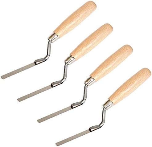 Toolty Tuck Pointer Trowel, Stainless Steel Finger Pointing Trowel, Hand Tool - with Wooden Handle - 6mm - Bricklayer, DIY - TLTY-0314