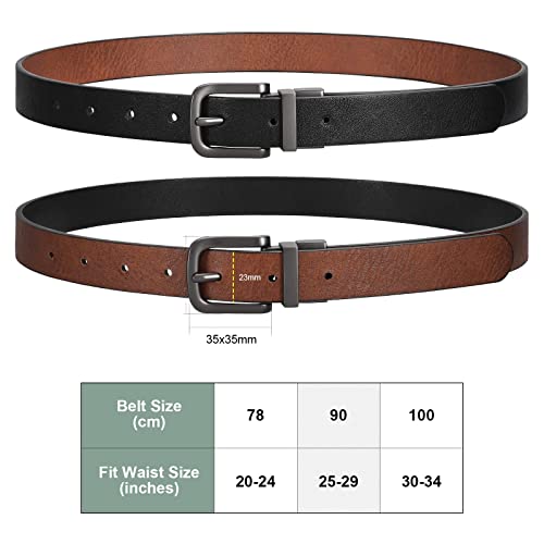 Vonmelli Boys Reversible Leather Belt School Uniform Casual Jeans Pant Black 78Cm #TOP4