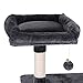 BEWISHOME Cat Tree Condo Furniture Kitten Activity Tower Pet Kitty Play House Playground with Sisal Scratching Posts Perch Hammock Tunnel Grey MMJ02H