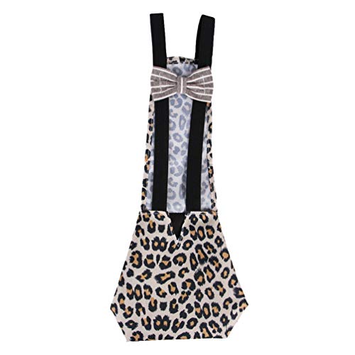 Balacoo Chicken Diaper Pet Diaper Nappy Poultry Cloth Bow Tie Washable Parrot Flight Suit for Goose Duck Hen Birds Poultry Small Animals Parakeet Cockatiel (Leopard M)