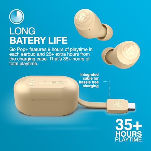 Jlab Go Air Pop+ True Wireless Earbuds, In Ear Headphones, Bluetooth Earphones, 35H Playtime Ear Buds, Bluetooth Earbuds With Microphone, USB-C Charging Case, Dual Connect, EQ3 Sound, Tone 155 - 6