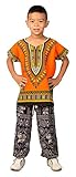 Lofbaz Unisex Child Traditional African Printed Dashiki One Size Orange