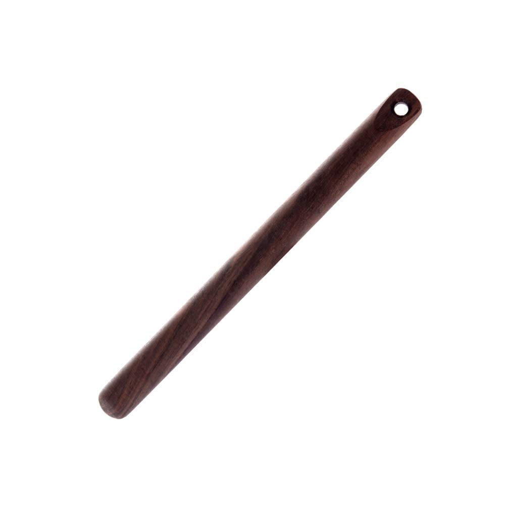 Rodillo de madera Rodillo para masa Rodillo grande de madera maciza de nogal con gancho, ideal for hornear gomitas, galletas y fideos, 28,5 cm de longitud