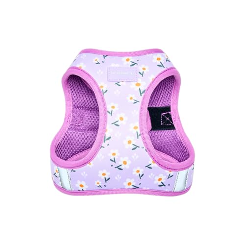 The Wagging Tail No Pull Harness for Small, Medium, Large Dogs, Heavy Duty, Adjustable, Breathable, Soft, Cute, Reflective, Dog Harness, Dog Vest, Pet Harness (Purple Daisy, Large)