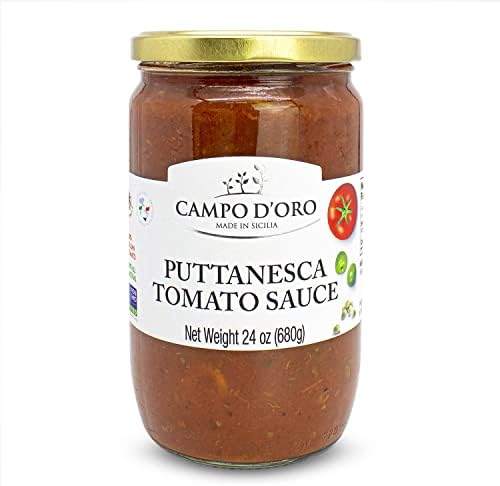 CAMPO D'ORO - Puttanesca Tomato Sauce, Italian Pasta Sauce, 24 oz (680g)