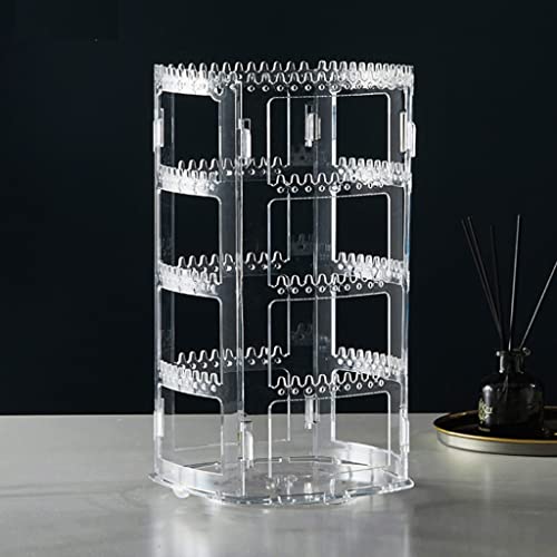 Boîte à bijoux transparente rotative à 236 trous pour ranger boucles d'oreilles et colliers