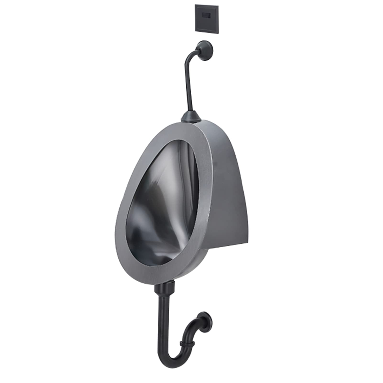GTHTUHFD Automatic Induction Wall-Mounted Urinal Toilet, Intelligent Induction Contact-Free Commercial Flushing Urinal, Toilet Urinal With Flush Valve Device,