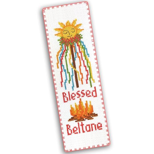 Povitrulya Cross Stitch Bookmark Kit Wheel of the Year: Beltane &ndash; Counted DIY Embroidery Set for...