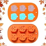 Arroopu Kürbis Förmige Silikon Backform Zum Backen | Sechsfach Halloween Silikon Cupcake Backform...