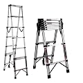 8.5ft Telescoping Extension Ladder | A Frame Collapsibles Little Giant Ladder | Aluminum Extension RV Ladder | Portable Compact Telescopic Ladder with Tool Platforms and Stabilizer Bar, 330lb Load