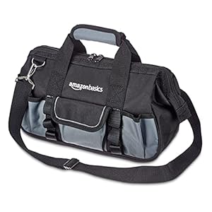 Sac à Outils Amazon Basics, 32 cm, Gris Argenté
