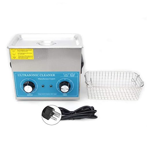3.2L Ultrasonic Cleaner, Ultrasonic Cleaning Tool, Stainless Steel Mechanical Timing Heating Lab Cleaning Supplies 230HT, for Glasses, Rings, Coins, Jewelry(US Plug 100-120V)