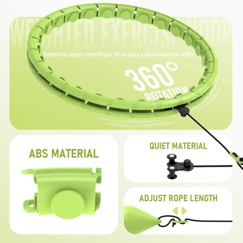 JKSHMYT Infinity Weighted Hula Exercise Hoop, for Adults Women Weight Loss Plus Size, 26/30 Detachable Links - Thumbnail 2