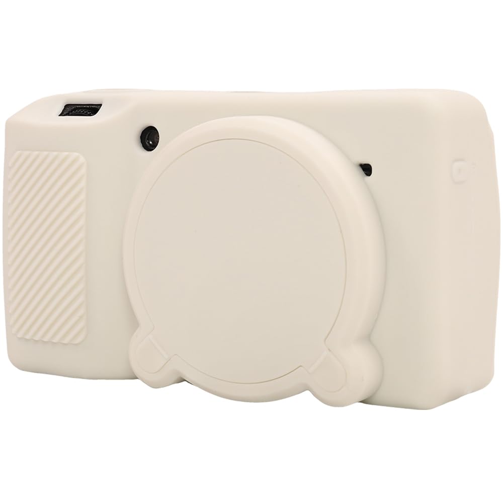 AEXUTDA Protective Case for Ricoh GRIII GRIIIx Camera, Soft Silicone GRIII GRIIIx Camera Case Cover with Detachable Lens Cover Lightweight Skin Friendly，Misty White