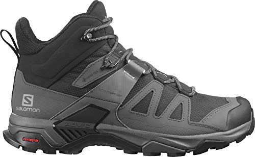 Image of Salomon Men's X Ultra 4 MID GTX Hiking Shoe, Black /Magnet /Pearl Blue, 12 Wide