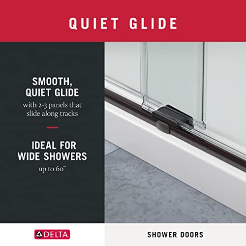 Delta Shower Doors Sd3956938 Classic Semi-Frameless Traditional Sliding Shower 48"X70", Chrome Track #TOP7