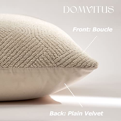 Domvitus 18X18 Pillow Cover Boucle Pillow Covers Set Of 2 Decorative Pillows For Couch Luxury Neutral Throw Pillow Covers Bed Sofa Pillows For Living Room Soft Accent Pillows, Frosting Cream #TOP3