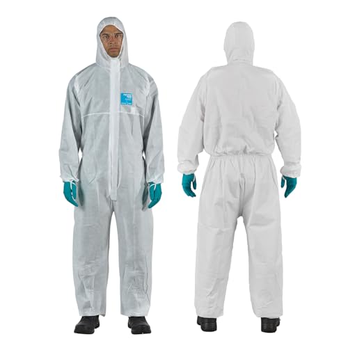 Ansell AlphaTec 1500 Model 111, Combinaison de Travail Jetable, Protection Chimique Type 5/6, Tenue Intégrale et Déperlante, Bricolage et Peinture, Homme...