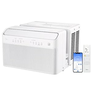 Midea 12,000 BTU U-Shaped Smart Inverter Air Conditioner–Cools up to 550 Sq. Ft., Ultra Quiet with Open Window Flexibility, Works with Alexa/Google Assistant, 35% Energy Savings, Remote Control
