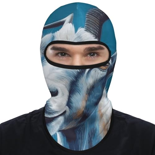 Balaclava para hombre y mujer diseño cabra azul máscara facial completa para ciclismo miniatura 1