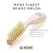 Kent BRD2 Boar Bristle Beard Brush for Men - Specially Cut Natural White Boar Bristle for Flawless Shaping and Grooming, Ergonomic Pistol-Like Grip Wood Handle, Dry or Wet Beard, Distributes Oils