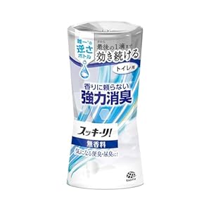 スッキーリ! Sukki-ri! トイレ用 消臭剤 無香料 ［トイレ用 400ml］ 最後の一滴まで消臭効果が続く 置き型 消..." 