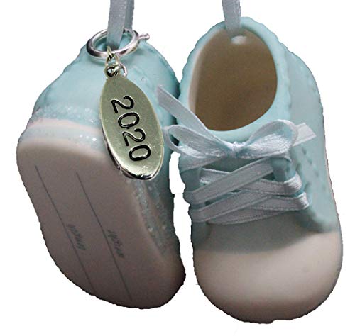 Twisted Anchor Trading Co Baby Boy Shoe Personalized Ornament Babys First Christmas Ornament