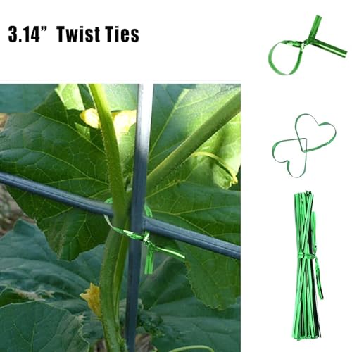 9 Pack Stackable Plant Support Stakes for Indoor Outdoor Climbing Plants Support Structures Adjustable Length with Twist Ties, Plant Ties and Scissor