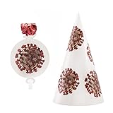 COV_ID 2020 Party Hat and Party Blowout Package of 10 Hats and 10 Blowouts Mother's Day Party Supplies Father's Day 2021 Kid Birthday Cinco de Mayo end of 2021 Gag Gift Party Favor White