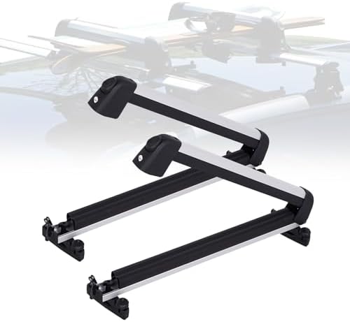 Ski and Snowboard Roof Racks, Ski Roof Racks with Anti-Theft Lock...
