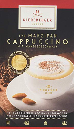 Coffee Containing Beverage Powder | Marzipan Cappuccino with Almond Flavor | 10 Portion Stick Bags | 220 g | Niederegger | Germany