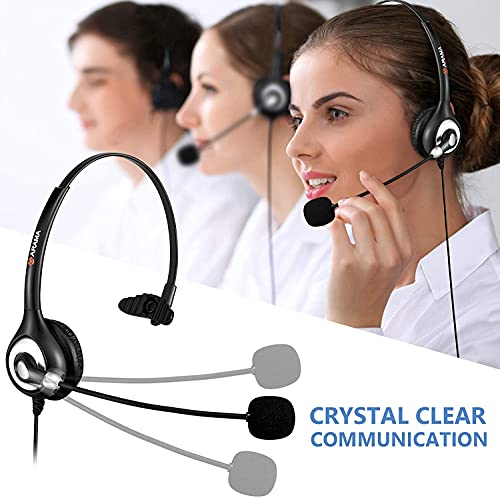 Arama Phone Headset 2.5Mm With Noise Canceling Mic & Mute Switch Ultra Comfort Telephone Headset For Panasonic At&T Vtech Uniden Cisco Grandstream Polycom Cordless Phones #TOP1
