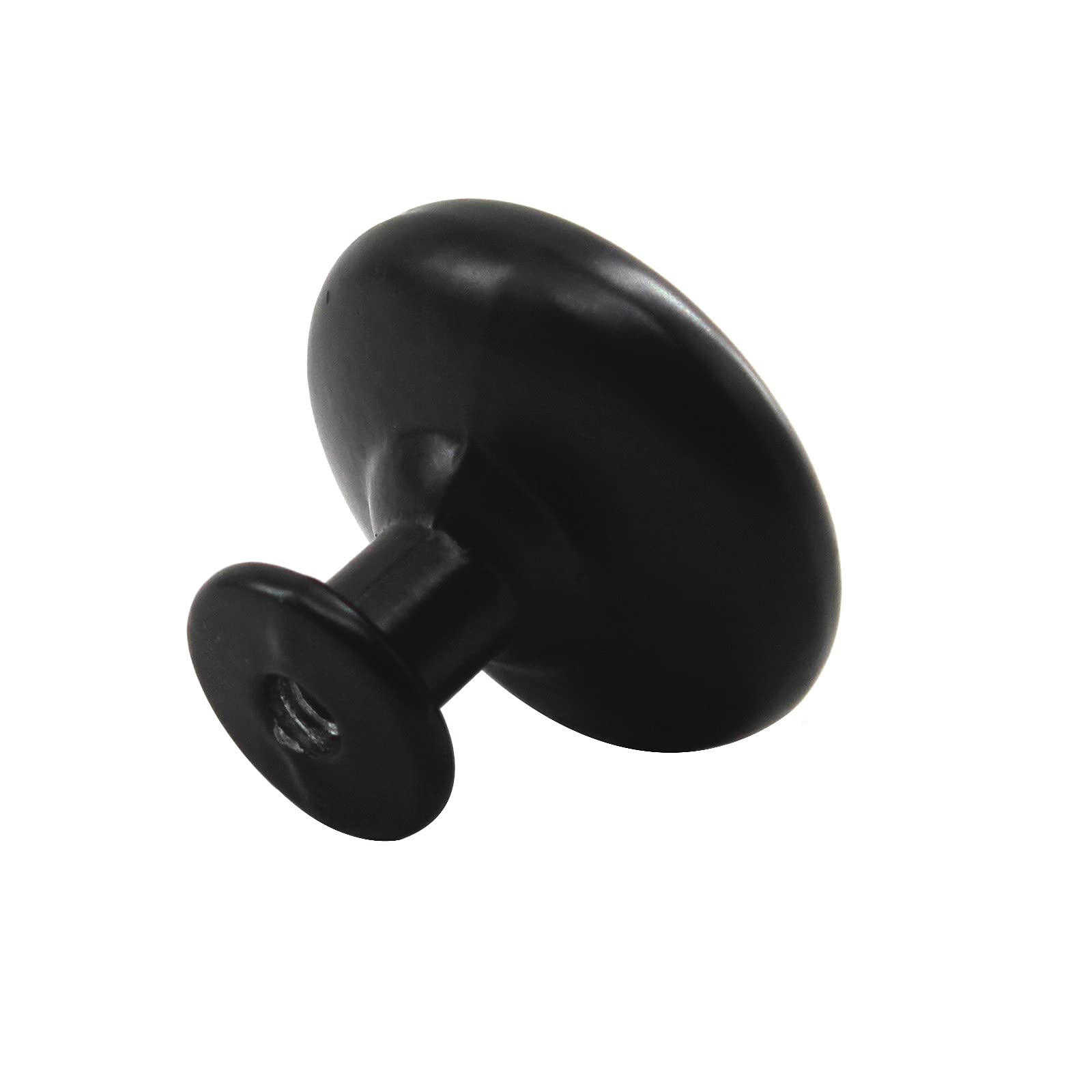 Zerniple Solid Aluminum Alloy Round Single Hole Knob Black Handle Pull for Kitchen Cabinet Cupboard Drawer Wardrobe,29x25mm (8 Pieces) - Image 3