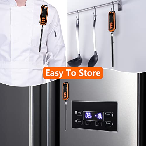 Bomata Waterproof Ipx7 Thermometer With 5.4" Super Long Probe. Instant Read Thermometer For Food, Liquid, Candle, Cooking And Bbq ! With Backlight, Calibration, Auto Recording Function. T201A #TOP6