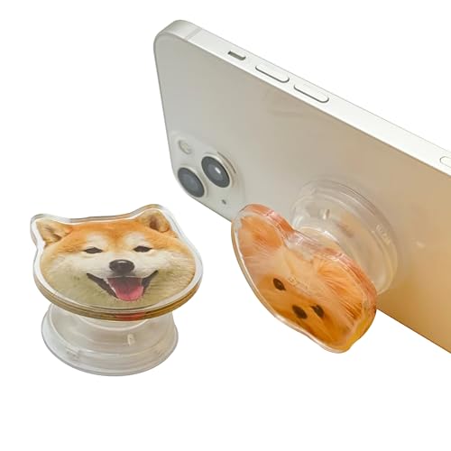 Kaulipoa Custom Pet Photo Phone Grip, Personalized Acrylic Socket with Your Dog or Cat’s Picture, Cute Phone Holder for Hand, Stand for Kindle, Unique Gift for Animal Lovers 2″-Adhesive