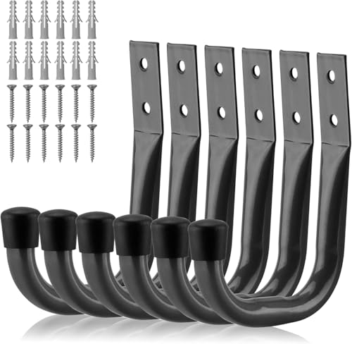 HORUSDY 6-Pack Heavy Duty Metal Wall Hooks, Large Garage Storage