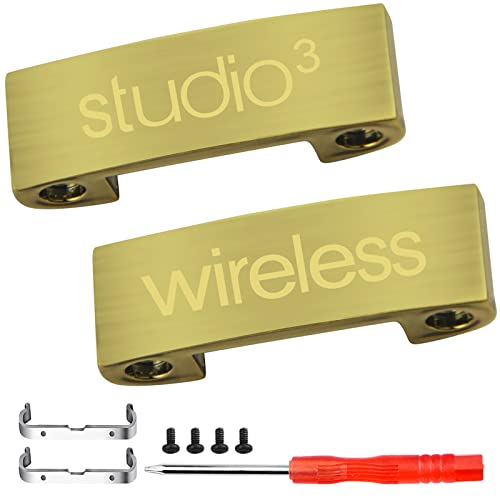 SINDERY Studio 3 Hinge Replacement Headband Parts Screws Accessories Repair Kit Covers Compatible with Studio 3 Wireless Bluetooth Noise Cancelling Over-Ear Headphones (Gold)